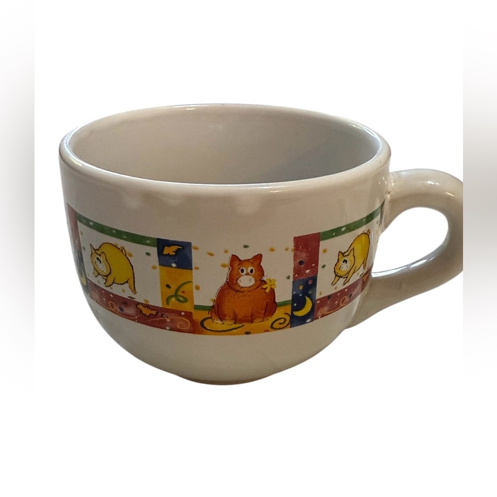 Purr-fect Morning‎ Companion: Illustrated Cat Mug from Royal Norfolk 16 Oz Rare